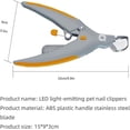 thumbnail image 3 of TopLLC Tools&Home Improvement Nail Clippers Nail Clippers With Led Light For Dogs And Cats Claw Care Cutter Claw Pliers With Protection Nail Scissors Set Including Claw File For Medium nail scissors, 3 of 8