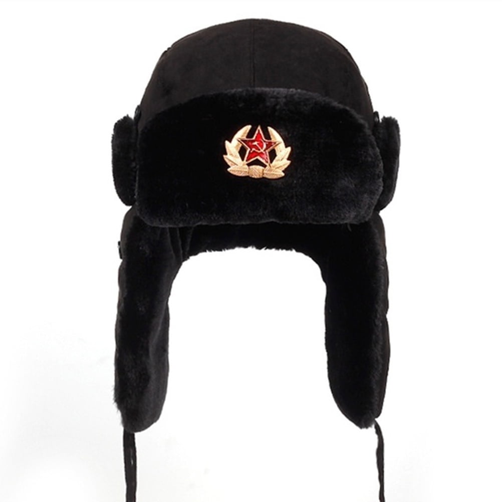 Fashionable Russian Ushanka Badge Hat Pilot Hat Winter Hat With
