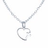 Singer Girl's 1/2 Inch Silver Plated Heart with Cross Necklace with Stainless Steel Rhodium Plated 18" Chain, Style Heart, Cross