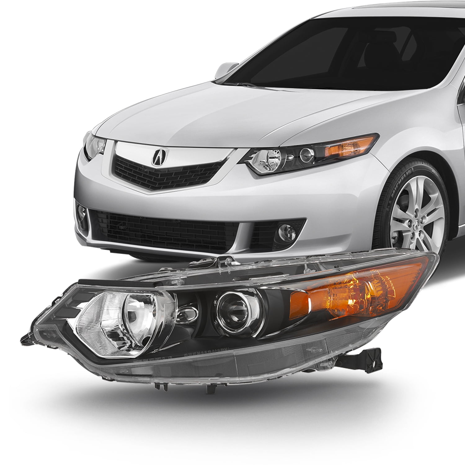 For Acura Tsx 09 10 11 12 13 14 Hid Type Headlights Left Right Side Walmart Com