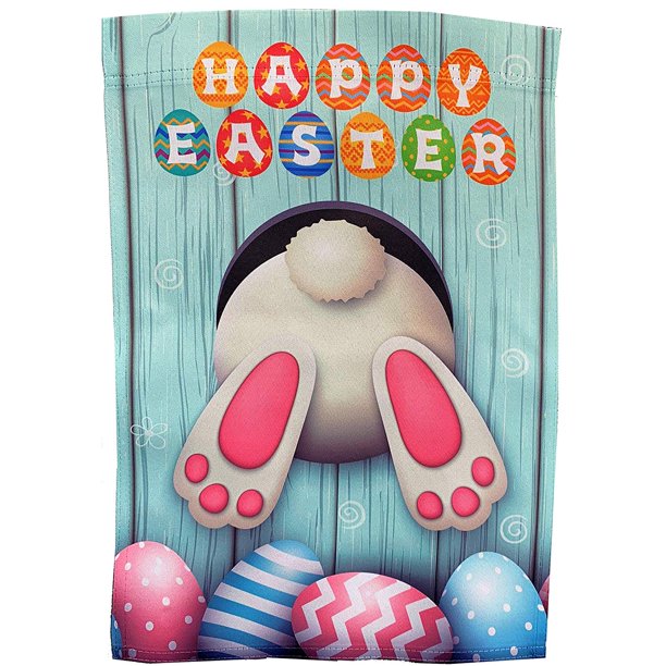 Happy Easter Bunny House Flag 28 X 40 Double Sided Garden Decor Walmart Com Walmart Com