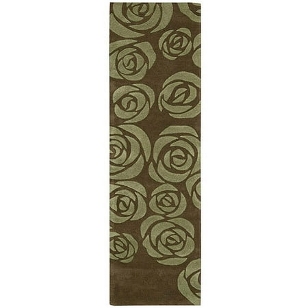 Nourison Skyland Graphic Rose Wool Runner, 2'3"x8'0"