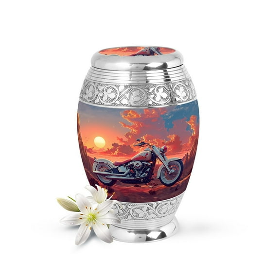 Personalized Motorcycle Memorial Urn For Human Ashes , Decorative and Artistic Cremation Urn, Tribute Urn,Funeral Urn, Modern Urn,10" and 3"
