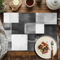 thumbnail image 2 of Placemats Set of 6, Black Plaid Place Mats Abstract Art Color Block Tablemats Washable Placemat Table Decoration for Kitchen Table Dinner Party Home Decor Indoor Outdoor 13x19 Inch, 2 of 9