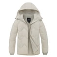 thumbnail image 2 of Wantdo Women's Hooded Winter Jacket Warm Winter Puffer Jacket Windproof Bubble Coat Oatmeal S, 2 of 8