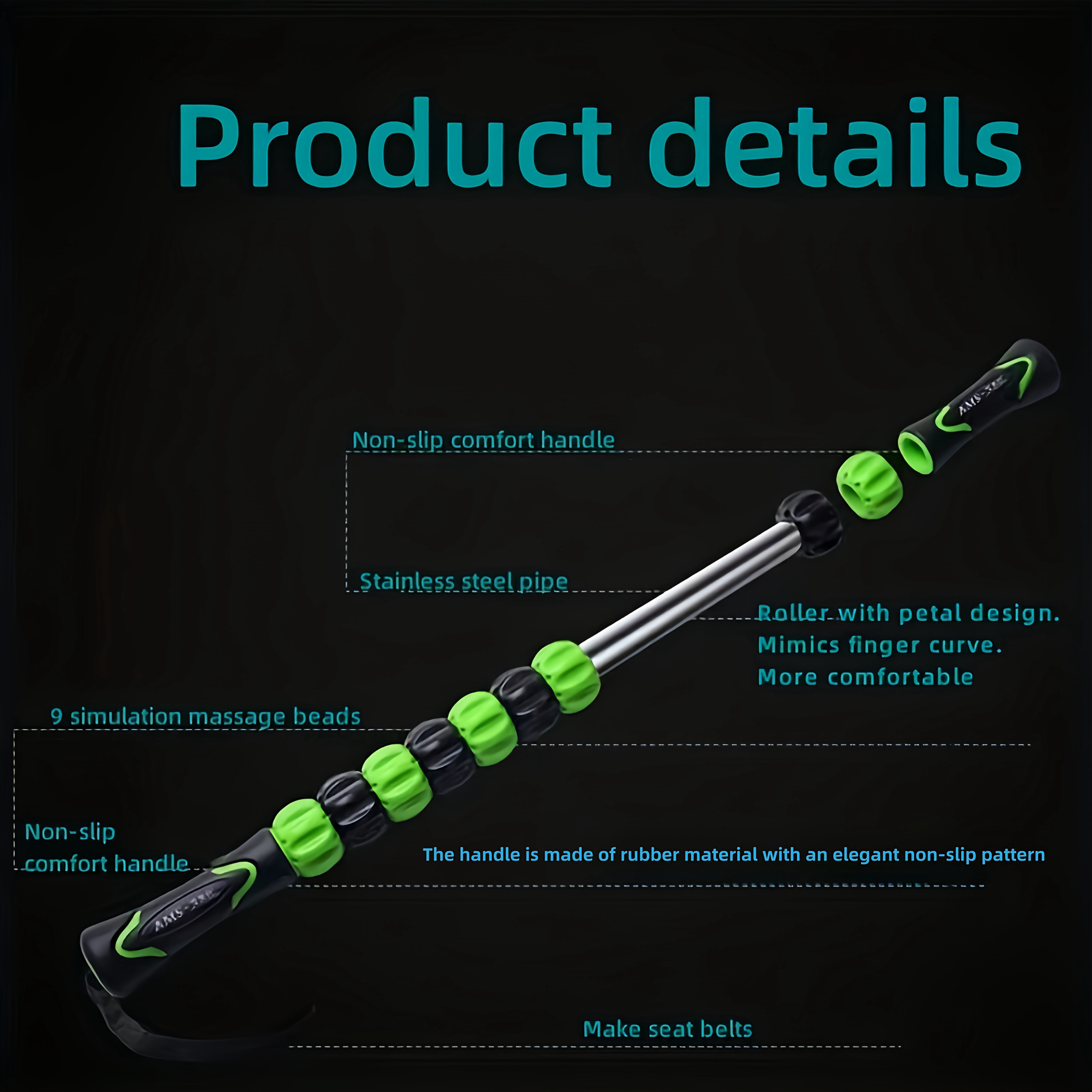 1pc Muscle Fascia Release Muscle Roller Stick for Athletes - Reduces Soreness, Tightness and Pain - Ideal Choice for Physical Relax and Recovery-Green