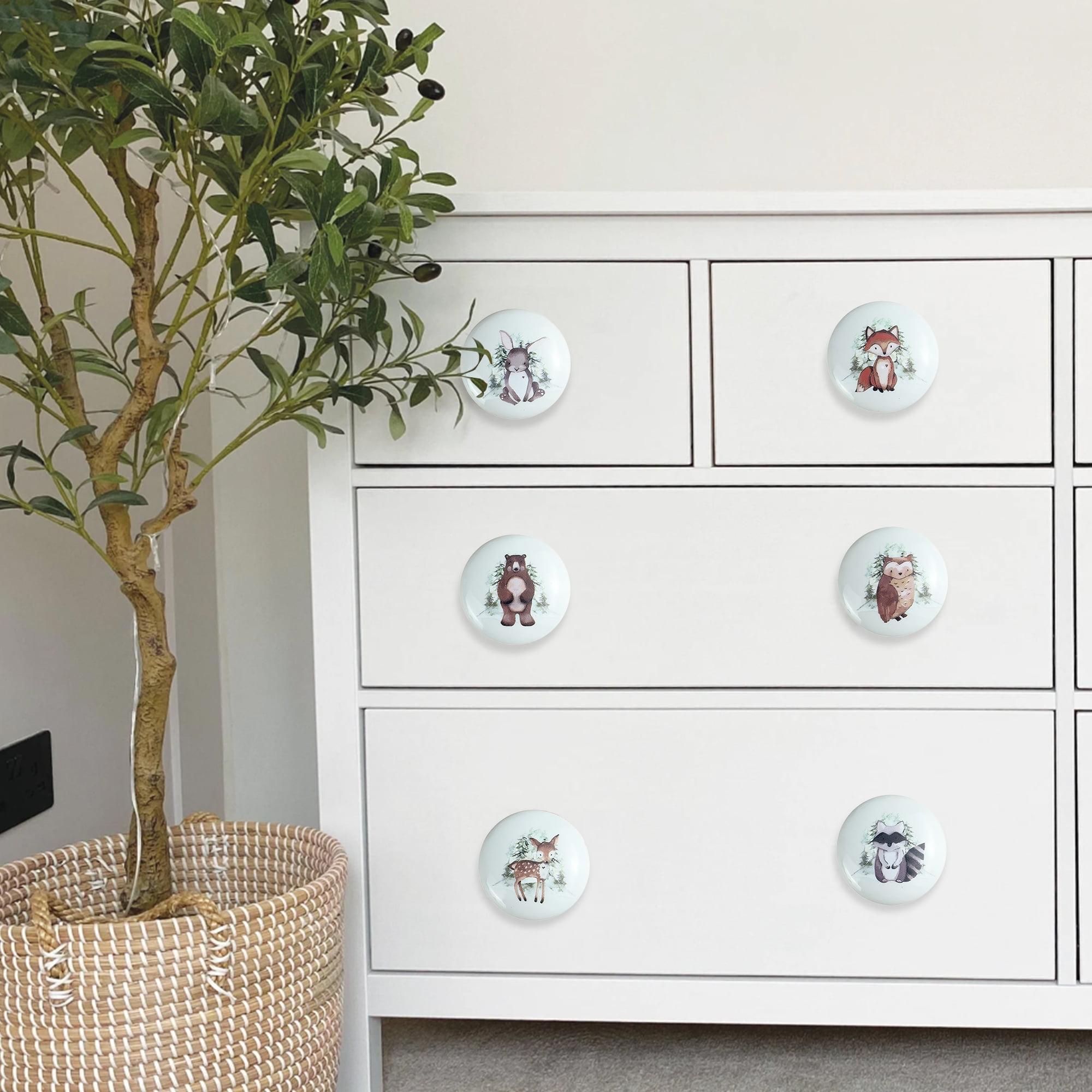 Jamjam Set of 6 Ceramic Coastal Beach Starfish Themed Cabinet Dresser Knobs and Drawer Pulls Octopus Door Handle 1.5 X 1.5 Inches