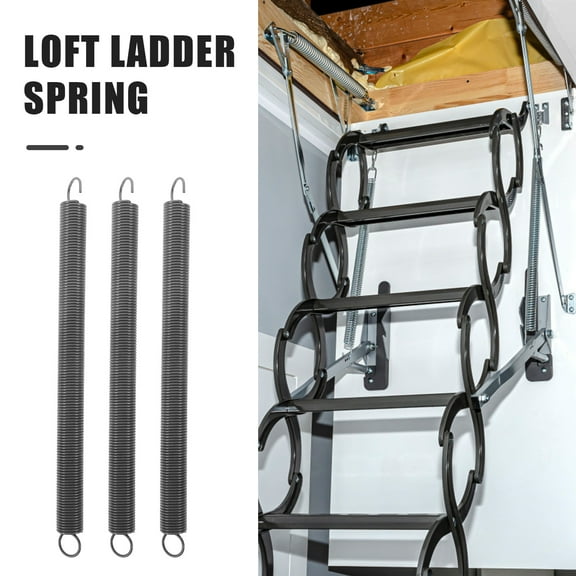Clispeed 3Pcs Replacement Ladder Springs Made of Wear Resistant Steel for Attic Ladder Parts
