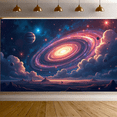 thumbnail image 3 of Galaxy Landscape Backdrop Banner for Events Parties Bedroom Wall Art Cosmic Scene Educational Decoration Space Theme Celestial Classroom Display, 3 of 4
