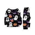 thumbnail image 4 of Halloween Pajamas, Halloween Matching Family Pajamas Black Bow Pumpkin Print Long Sleeve 2 Piece Pj Set Fun Sleepwear Nightwear Loungewear Spooky Holiday Party Season Photos, 4 of 6