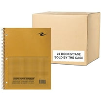 Roaring Spring 5x5 Graph Ruled Spiral Lab Notebook, 1 Case (24 Total), Brown Kraft Cover, 8.5" x 11" 80 Sheets, Green Paper