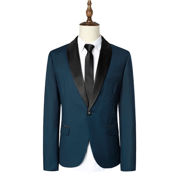 Vedolay Mens Jackets Men's Casual Blazers Long Sleeve Oversized Business Lapel Collar Jacket,Dark Blue L