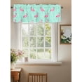 thumbnail image 2 of Pink Flamingo Curtain Valances for Windows, White Green Polka Dot Modern Art Kitchen Valance Window Treatment, Light Filtering Block Curtains for Bathroom/Bedroom/Living Room 42'' x 18'', 2 of 9