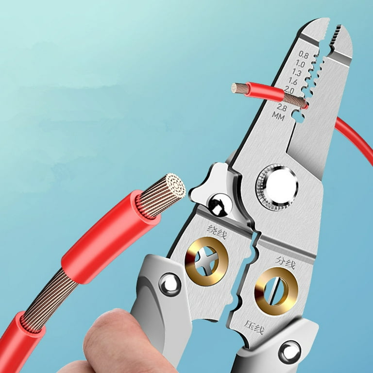 VEVOR Fiber Optic Stripper, 4 in 1 Wire Cutters Pliers, Three Hole Fiber  Stripping Plier w/Wire Cutter for Stripping, Cutting and Cleaning, Applied  in Electrical Work and Maintenance 