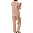 thumbnail image 3 of INSPIRE CHIC Women's Fluffy Fleece Pajama Set Soft Warm Button Down Long Sleeve Sleepwear with Pockets M Pink, 3 of 6