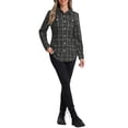 thumbnail image 2 of Chaquetas ligeras INSPIRE CHIC para mujeres con botones de cuadros de tweed, 2 of 6
