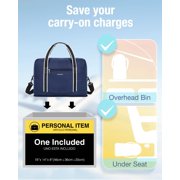 BAGSMART Expandable Travel Duffel Bag for Airline 18x14x8, Foldable Weekend Overnight Bag Tote Carry on Luggage, Unisex, Blue