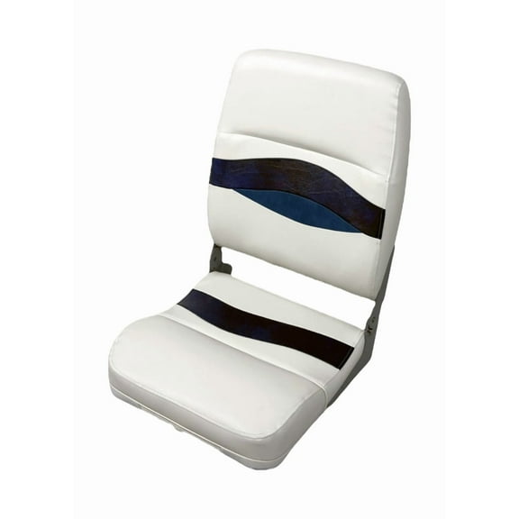 Horizon Manufacturing Elite Series Pontoon Fold Down Boat Seat 3208-AADK White / Navy / Blue