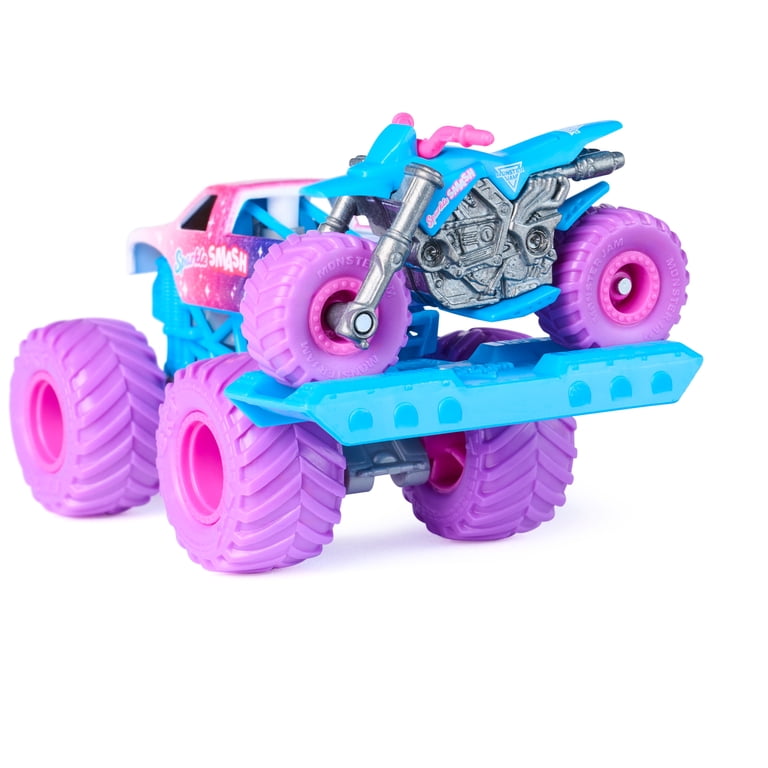 Monster Jam Sparkle Smash Monster Truck and Dirt Bike 2-Pack, 1:64 photo 4