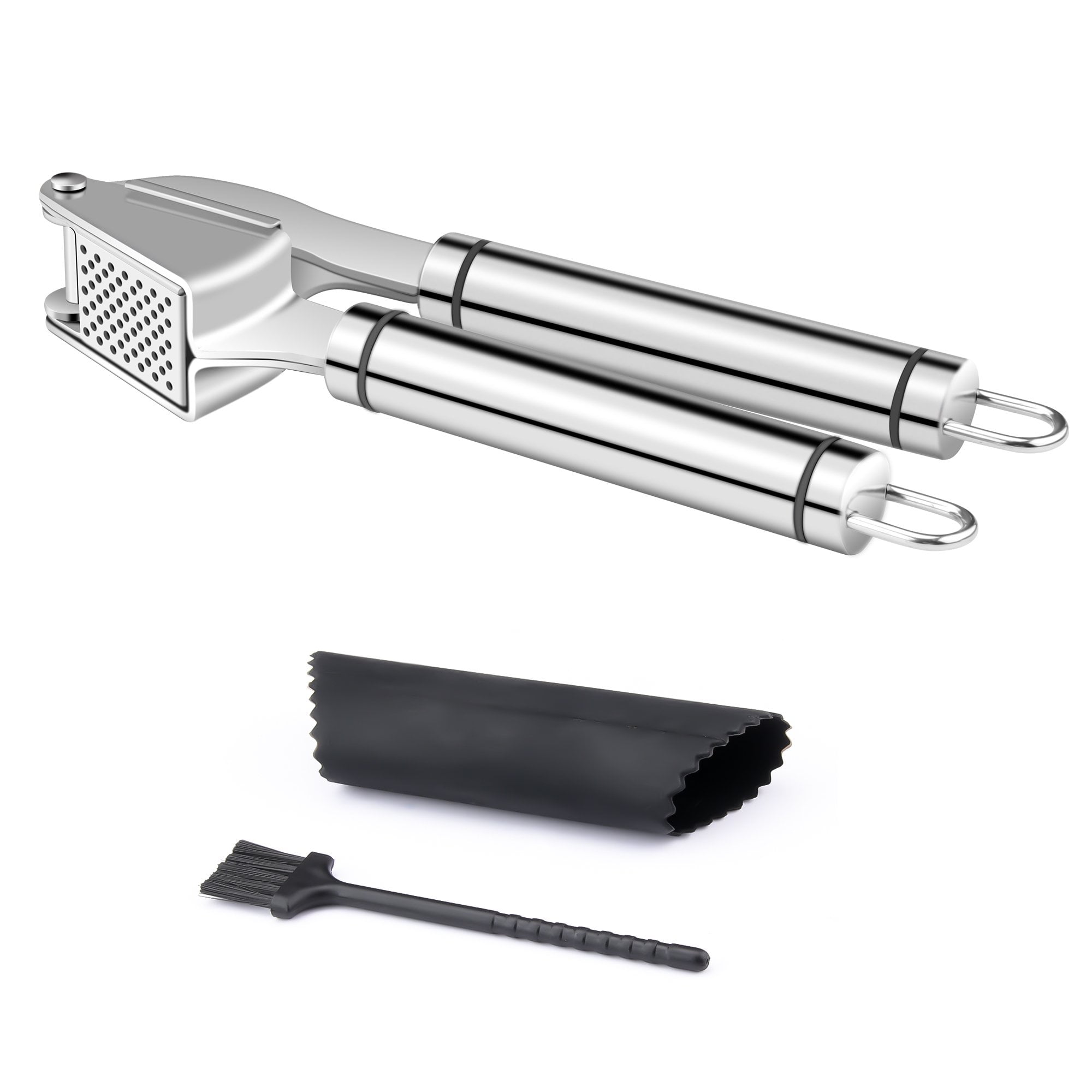 Garlic Press with Cleaning Brush Kitchen Tools Stainless Steel Garlic