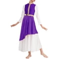 thumbnail image 3 of Lejafay Women's Praise Dance Tunic Worship Lyrical Dance Dress Overlay Purple L, 3 of 6