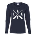 thumbnail image 2 of Wild Bobby, Lake Cross Paddles, Women Graphic Long Sleeve Tee, Navy, XX-Large, 2 of 4
