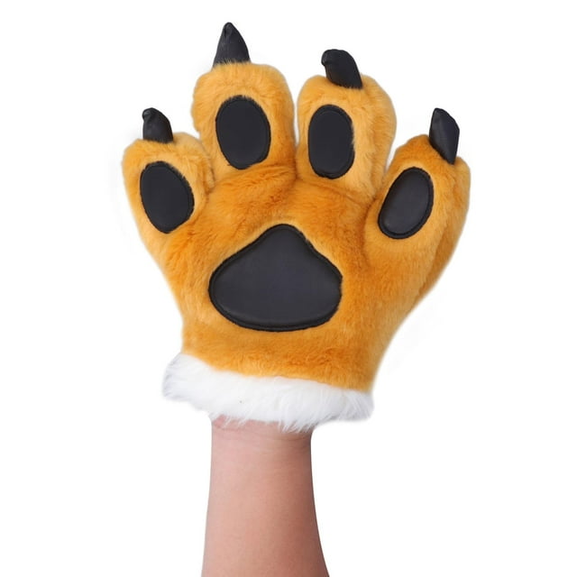 Guantes De Felpa De Garras De Animales, Lindos Guantes De Pata De Tigre Con Una Máquina De Tela Suave De Felpa Lavable Para Niños Juego De Rol De Halloween Disfraz