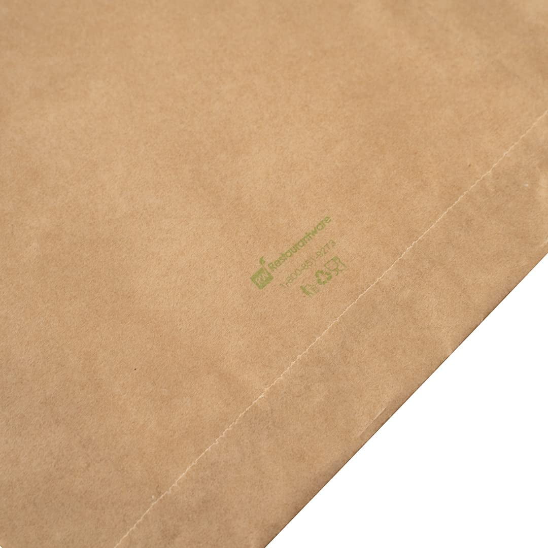 Bag Tek Kraft Paper Sandwich / Snack Bag - Silicone-Coated - 7 x 2 x 9 -  100 count box