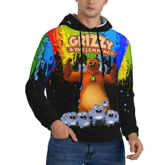 Unisex Grizzy and the Lemming Pullover Hoodies 3D Print Novelty Sweatshirts Hoodie with Pocket for Men Women