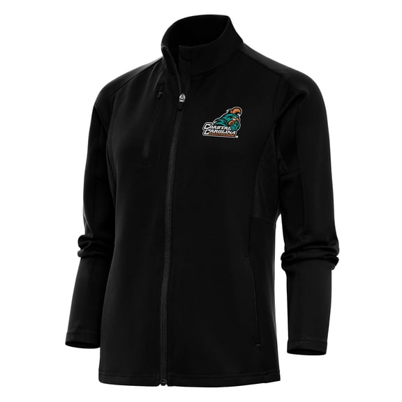 Women's Antigua Black Coastal Carolina Chanticleers Generation Full-Zip Jacket
