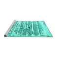 thumbnail image 2 of Ahgly Company Machine Washable Indoor Rectangle Oriental Turquoise Blue Industrial Area Rugs, 2' x 3', 2 of 4