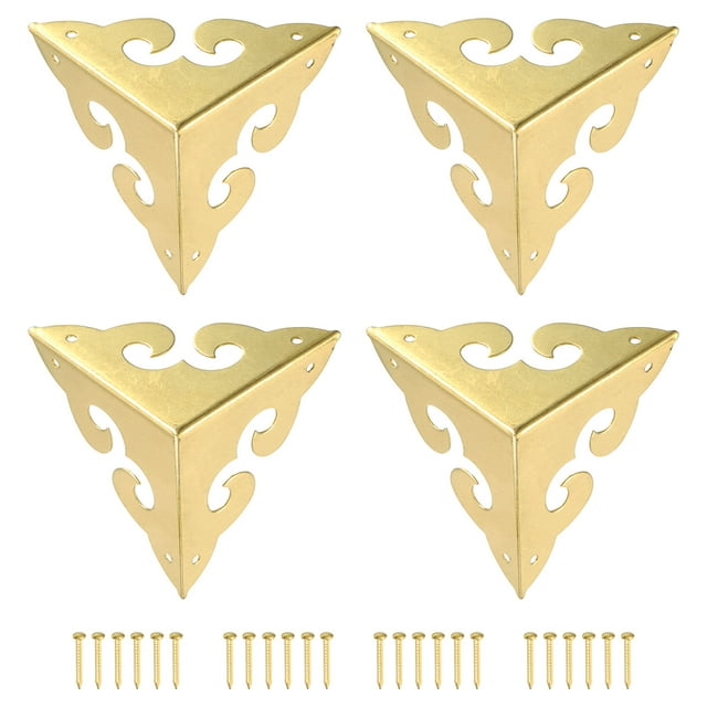 4 Pcs 45mm Decorative Box Corner Cover, Corner Protector, Gold