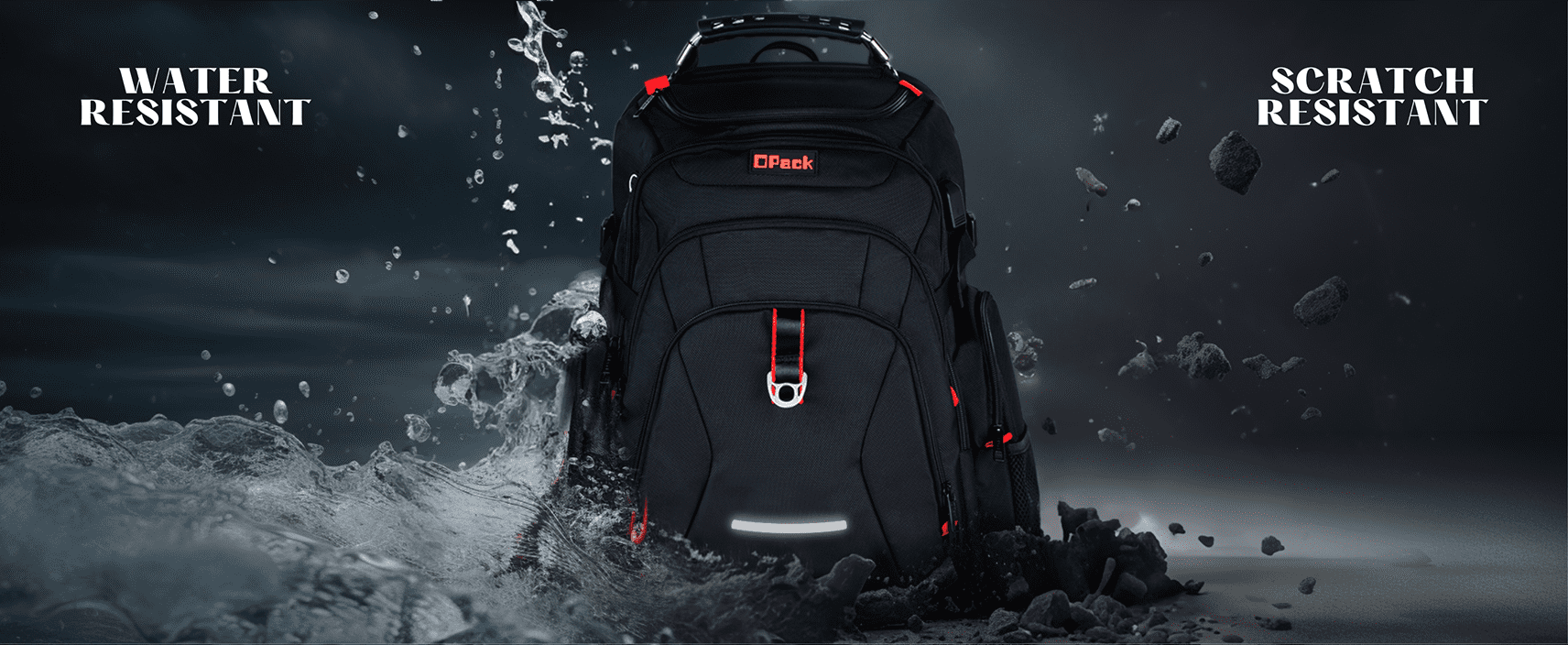 OPACK  Extra Large Laptop Backpack - TSA Friendly, Anti-Theft, Water-Resistant - Black