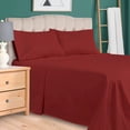 thumbnail image 3 of 300-Thread Count 100% Egyptian Cotton Lightweight Solid Sheet Set with Deep Pockets Burgundy / Full, 3 of 3