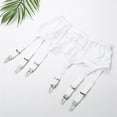 Hhchenyulemon High Waist Garter Belt Mesh Suspender Belt 6 Straps Garter Belt