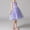 Purple, variant on Girls' Summer Short Sleeve Dress with Ruffled Lace Embroidery and Bow Detail