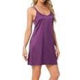 thumbnail image 4 of INSPIRE CHIC Women's Valentines Day Satin Nightgowns Nighty Chemise Slip Dress Silky Night Dress L Purple, 4 of 6