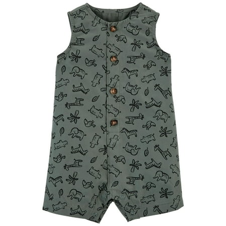 

Carter s Baby Boy Animals Jersey Romper In Green 3M