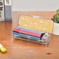 thumbnail image 7 of Plastic Pencil Box Large Capacity Pencil Boxes Clear Boxes with Snap-Tight Lid Stylish Office Supplies Storage Organizer Box Cartoon Chickens Pattern, 7 of 7