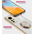 thumbnail image 5 of Compatible with Xiaomi 12 Lite Case Silicone TPU Shockproof Xiaomi 12 Lite Phone Case Plating Cute Anti-Scratch Cases with Ring (White), 5 of 14