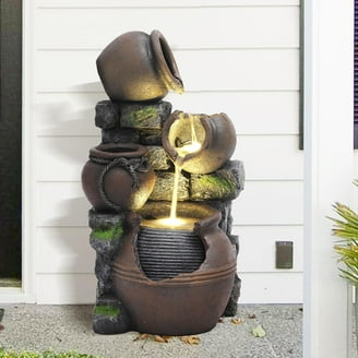 Water Wonders Large Zen Moonshadow Tabletop Water Fountain in