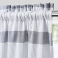 thumbnail image 2 of GlowSol Stripe Kitchen Curtain Valances 60"W x 15"L Waffle Weave Textured Light Filtering Cafe Curtains Valance for Small Window, Navy Blue, 2 of 7