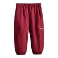 thumbnail image 2 of Kogui Pantalon Cargo pour Garçons Pantalon Cargo pour Garçons avec Poches Taille Élastique Pantalon de Jogging Décontracté Pantalon de Randonnée pour Garçons Taille 7-8 (Rouge Brique, 7-8 Ans), 2 of 3