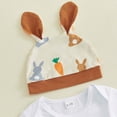 thumbnail image 5 of Kaprioy Boys Summer Outfits My First Easter Baby Boy Outfit Letter MY Easter Print Boy Bunny Short Sleeve Romper Pants Hat Boys Clothes, 5 of 8