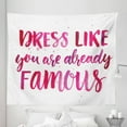 thumbnail image 1 of Inspirational Tapestry, Watercolor Words About Fashion Clothes Fame Pink Brushstrokes Calligraphy, Fabric Wall Hanging Decor for Bedroom Living Room Dorm, 5 Sizes, Pink Fuchsia, by Ambesonne, 1 of 1