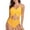 Yellow, variant on Honeeladyy Womens Bikini Sets Two Piece Swimsuit High Waisted V Neck Twist Front Adjustable Spaghetti Straps Bathing Suit Gift for Wife Blue XL