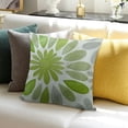 thumbnail image 3 of BANET Abstract Flower Outdoor Decorative Throw Pillow Cover Green Grey Two-Tone Blossom Floral Design Cushion Covers Geometry Modern Square Pillowcase for Home Couch Bed Decor White, 3 of 5