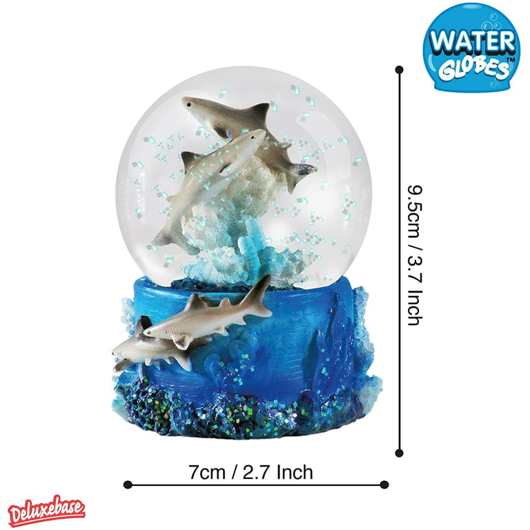 Water Globe - Shark from Deluxebase. Snow Globe Animal Decor with Shark  Figurines. Glass Glitter Globe with Resin Figurines and Molded Base. Great