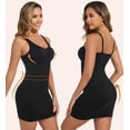 thumbnail image 3 of MANIFIQUE Shapewear Slip Dress with Built in Bra for Women V-Neck Halter Tummy Control Full Slips Convertible straps, 3 of 7