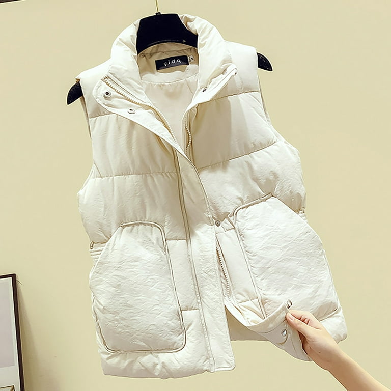 Cropped Puffer Vest, Solid Color Vest